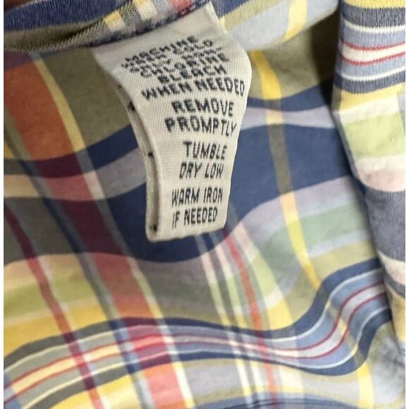 Ralph Lauren Shirt Mens XL Blue‎ Yellow Plaid Long Sleeve Button Up Custom Fit - Picture 7 of 12